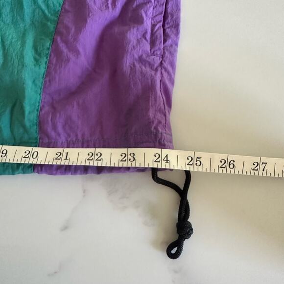 Vintage Reebok Windbreaker Jacket Zip Purple Green 1990 - Picture 7 of 9